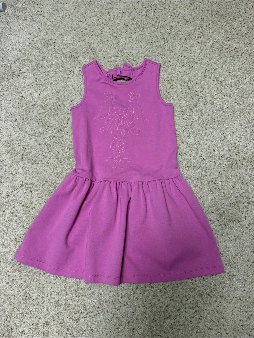 Pink embroidered dress w sweet back bow